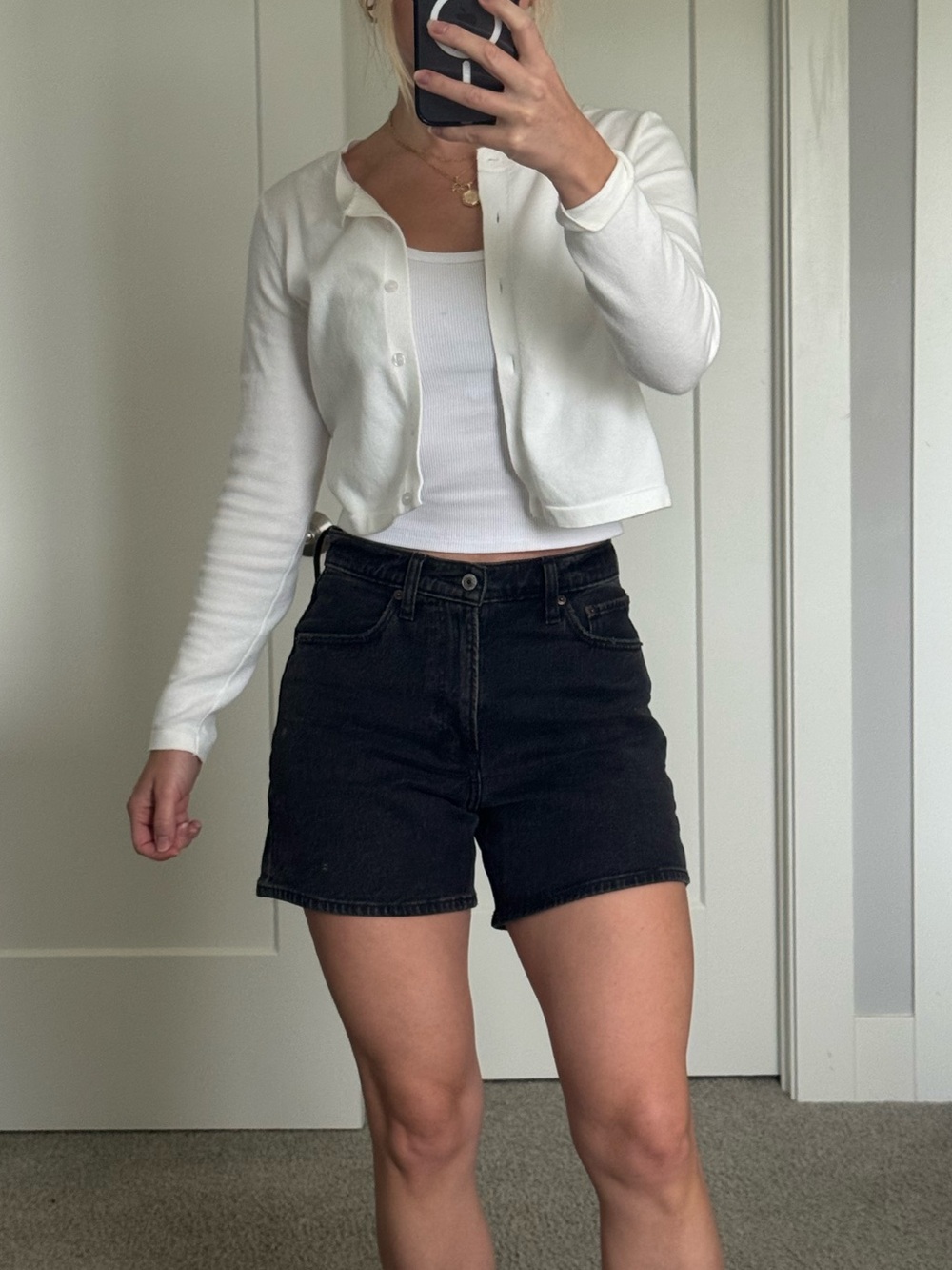 Abercrombie & Fitch Black Dad Short High-Rise Denim Shorts